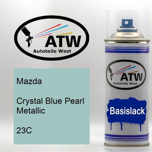 Mazda, Crystal Blue Pearl Metallic, 23C: 400ml Sprühdose, von ATW Autoteile West.